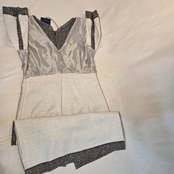 PIAZZA SEMPIONE Black/White Printed Dress Size Italian 44 US 8 Made Italy! NEW! - Picture 8 of 16